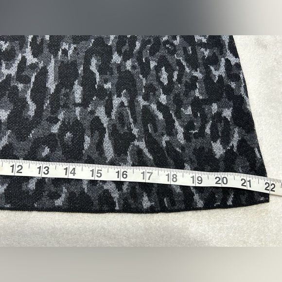 Chiaramente NWT Gray Leopard Print Wool Blend Longsleeve Mini Dress size L - Picture 8 of 12